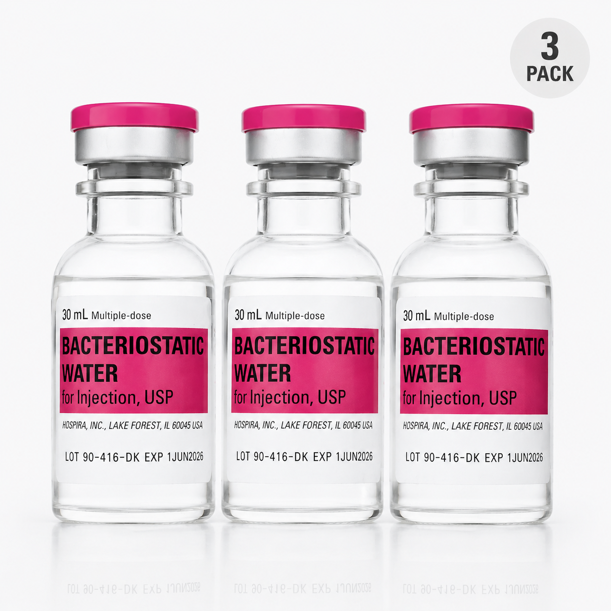 Hospira Bacteriostatic Water for Injection — 30 mL Pack of 3