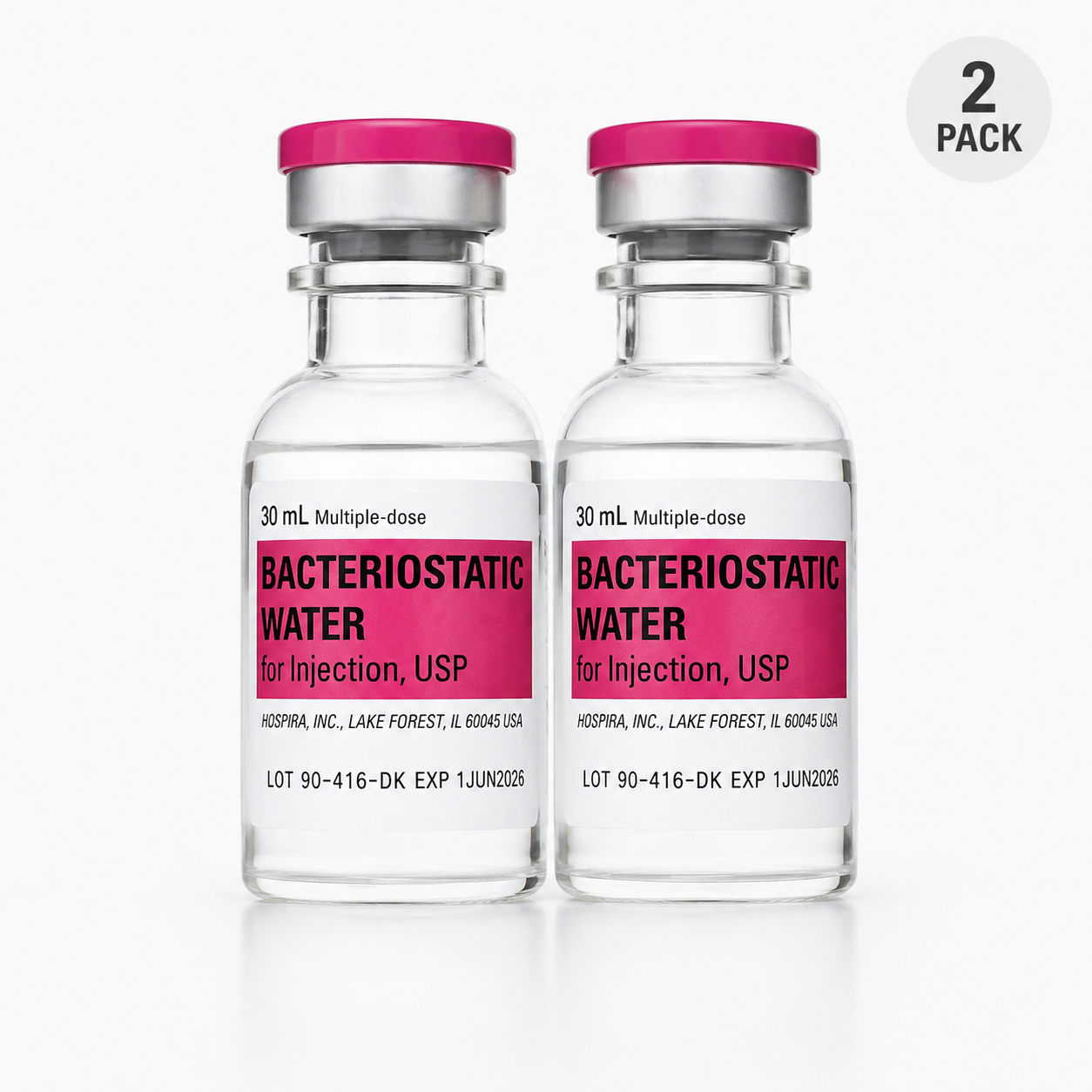 Hospira Bacteriostatic Water for Injection — 30 mL Pack of 2